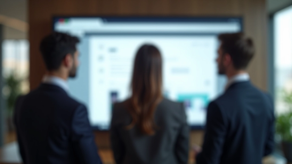 Team bei der Zusammenarbeit an Design-System-Dokumentation auf mehreren Bildschirmen