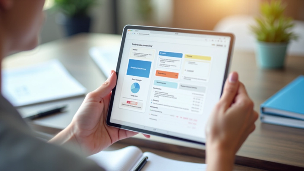 Design-System-Dokumentation mit Richtlinien für Abstände, Farben und Typografie auf Tablet