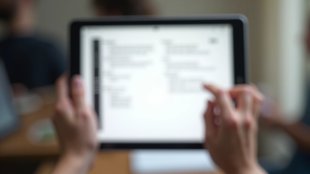 Tablet zeigt gut strukturierte Komponenten-Dokumentation mit Beschreibungen, Code-Beispielen und Use-Case Richtlinien